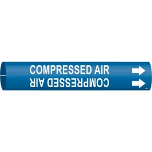 BRADY 4034-A Pipe Marker Compressed Air Blue 3/4 To 1-3/8 In | AE8YWM 6GP80