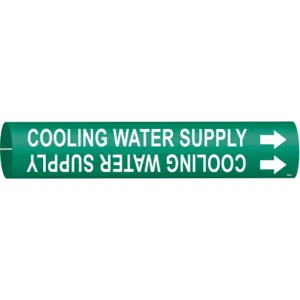 BRADY 4044-B Pipe Marker Cooling Water Supply Green | AE3ZFU 5GXL3