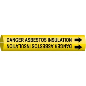 BRADY 4045-A Pipe Marker Danger Asbestos Insulation Y | AF4NAF 9CR99