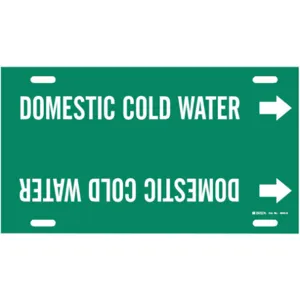 BRADY 4048-H Pipe Marker Domestic Cold Water 10 To 15 In | AE4KNU 5LEV3