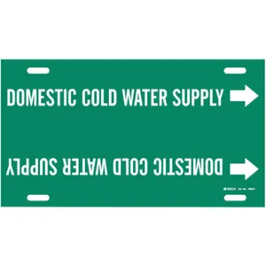 BRADY 4050-F Pipe Marker Domestic Cold Water Supply | AE4KNV 5LEV4