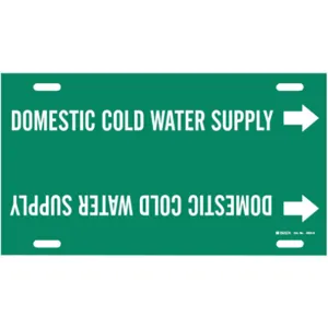 BRADY 4050-H Pipe Marker Domestic Cold Water Supply | AE4KNX 5LEV6