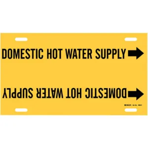 BRADY 4053-F Pipe Marker Domestic Hot Water Supply Y | AE4KPE 5LEW3