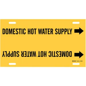 BRADY 4053-G Pipe Marker Domestic Hot Water Supply Y | AE4KPF 5LEW4