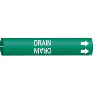 BRADY 4055-C Pipe Marker Drain Green 2-1/2 To 3-7/8 In | AE3ZVK 5GYP8