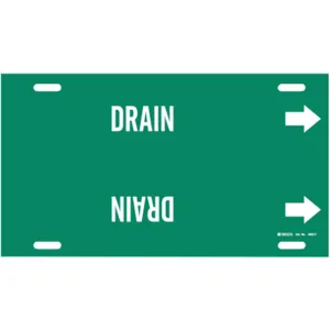 BRADY 4055-H Pipe Marker Drain Green 10 To 15 In | AE4KPN 5LEX1