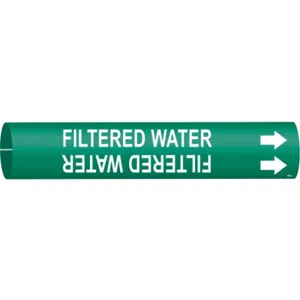 BRADY 4058-D Pipe Marker Filtered Water Green 4 To 6 In | AF4WJF 9ME68