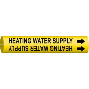 BRADY 4073-A Pipe Marker Heating Water Supply 3/4 To 1-3/8 | AE3ZGU 5GXP6