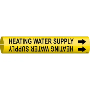 BRADY 4073-B Pipe Marker Heating Water Supply Yellow | AE3ZGV 5GXP7