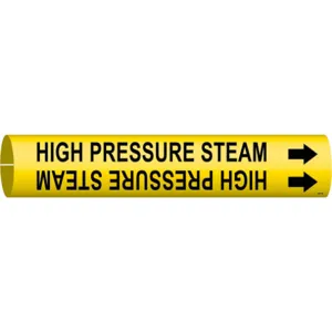 BRADY 4077-D Pipe Marker High Pressure Steam Y 4 To 6 In | AE4KBU 5LDP1