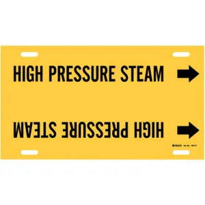 BRADY 4077-H Pipe Marker High Pressure Steam 10 To 15 In | AE4KRV 5LFA1