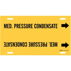 BRADY 4094-G Pipe Marker Med. Pressure Condensate Yellow | AF3RPZ 8CLD8