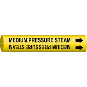 BRADY 4095-B Pipe Marker Medium Pressure Steam Yellow | AF4UDQ 9K958