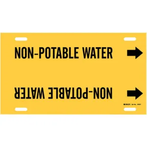 BRADY 4102-H Pipe Marker Non-potable Water Y 10 To 15 In | AE4KUL 5LFF0