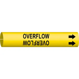 BRADY 4104-A Pipe Marker Overflow Yellow 3/4 To 1-3/8 In | AE3ZHQ 5GXU0