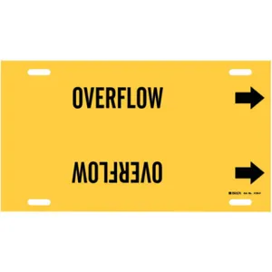 BRADY 4104-H Pipe Marker Overflow Yellow 10 To 15 In | AE4KUT 5LFF6