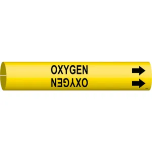 BRADY 4105-A Pipe Marker Oxygen Yellow 3/4 To 1-3/8 In | AE3ZHT 5GXU2