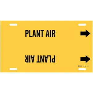 BRADY 4108-H Pipe Marker Plant Air Yellow 10 To 15 In | AE4KVF 5LFG8