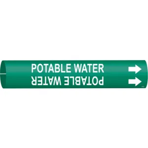 BRADY 4111-A Pipe Marker Potable Water 3/4 To 1-3/8 In | AE3ZJB 5GXV2