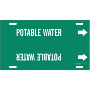 BRADY 4111-H Pipe Marker Potable Water Green 10 To 15 In | AE4KVL 5LFH3