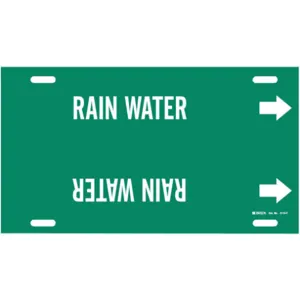 BRADY 4115-F Pipe Marker Rain Water Green 6 To 7-7/8 In | AF3RYC 8CNJ2