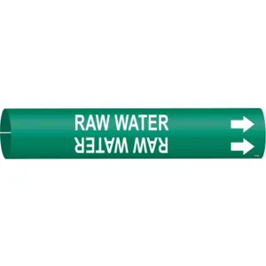 BRADY 4116-D Pipe Marker Raw Water Green 4 To 6 In | AF3TQU 8CVT8