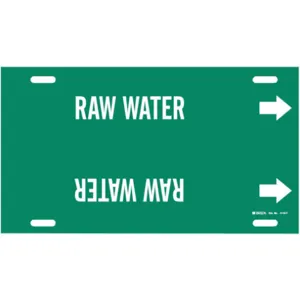 BRADY 4116-H Pipe Marker Raw Water Green 10 To 15 In | AF3TTA 8CW75