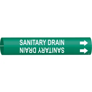 BRADY 4122-A Pipe Marker Sanitary Drain 3/4 To 1-3/8 In | AE3ZJK 5GXW0