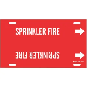 BRADY 4127-F Pipe Marker Sprinkler Fire R 6 To 7-7/8 In | AE4KWG 5LFK2