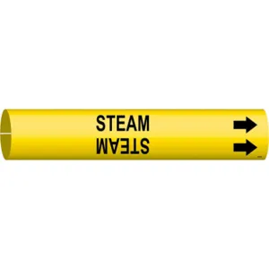 BRADY 4129-B Pipe Marker Steam Yellow 1-1/2 To 2-3/8 In | AE8ZHE 6GT47