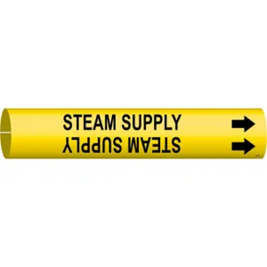 BRADY 4131-A Pipe Marker Steam Supply Y 3/4 To 1-3/8 In | AF4WHB 9MDT6