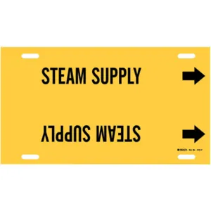 BRADY 4131-H Pipe Marker Steam Supply Yellow 10 To 15 In | AF3UAE 8CY07