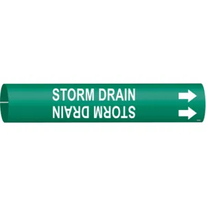 BRADY 4132-D Pipe Marker Storm Drain Green 4 To 6 In | AE4KDP 5LDV7