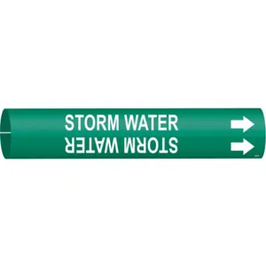 BRADY 4134-D Pipe Marker Storm Water Green 4 To 6 In | AF3RUE 8CMA7