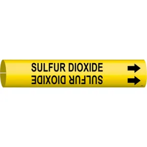 BRADY 4135-D Pipe Marker Sulfur Dioxide Yellow 4 To 6 In | AF3RUF 8CMA8