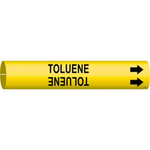 BRADY 4141-A Pipe Marker Toluene Yellow 3/4 To 1-3/8 In | AF4CJN 8PLX9