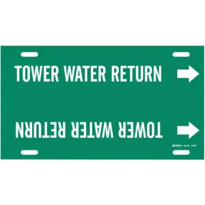 BRADY 4143-F Pipe Marker Tower Water Return 6 To 7-7/8 In | AE4KWX 5LFL7