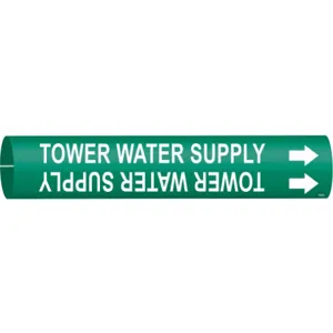 BRADY 4144-A Pipe Marker Tower Water Supply 3/4 To 1-3/8 | AE3ZJX 5GXX2