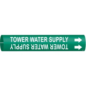 BRADY 4144-B Pipe Marker Tower Water Supply 1-1/2 To 2-3/8 | AE3ZJY 5GXX3