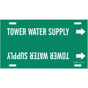 BRADY 4144-F Pipe Marker Tower Water Supply 6 To 7-7/8 In | AE4KWZ 5LFN0