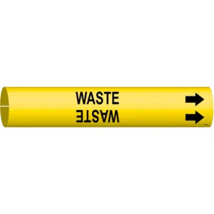 BRADY 4151-C Pipe Marker Waste Yellow 2-1/2 To 3-7/8 In | AE4KEJ 5LDX6