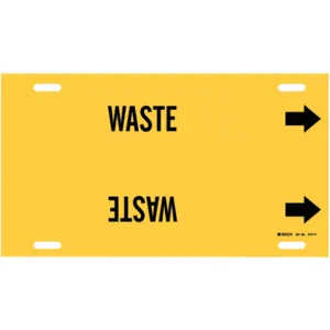 BRADY 4151-H Pipe Marker Waste Yellow 10 To 15 In | AE4KXV 5LFR0