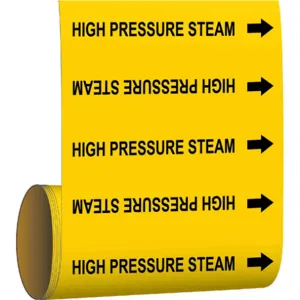 BRADY 41519 Pipe Marker High Pressure Steam Yellow | AF4PAM 9DZK0