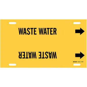 BRADY 4152-F Pipe Marker Waste Water Yellow 6 To 7-7/8 In | AF4RET 9GEU9