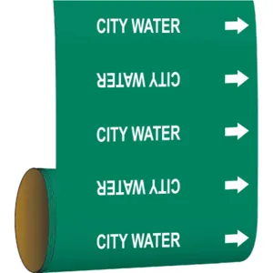 BRADY 41522 Pipe Marker City Water Green | AF4VJD 9LET2