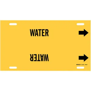 BRADY 4154-H Pipe Marker Water Yellow 10 To 15 In | AE4KXY 5LFR3