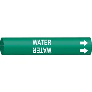 BRADY 4155-A Pipe Marker Water Green 3/4 To 1-3/8 In | AE8YWR 6GP94