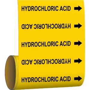 BRADY 41557 Pipe Marker Hydrochloric Acid Yellow | AF4JJV 8YAD7