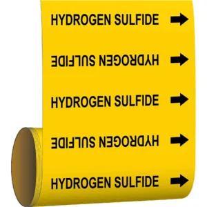 BRADY 41559 Pipe Marker Hydrogen Sulfide Yellow | AF6BPN 9W731