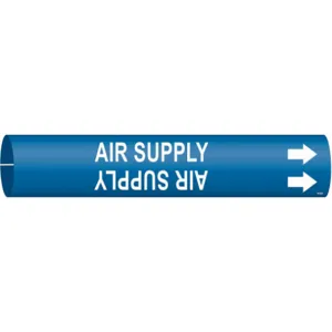 BRADY 4160-B Pipe Marker Air Supply Black 1-1/2 To 2-3/8 In | AF4PXL 9F366